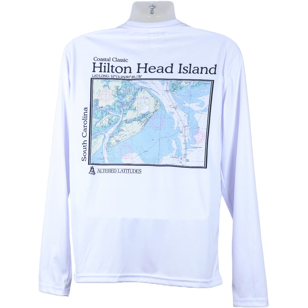 Hilton Head Island Map UPF Long Sleeve T-Shirt