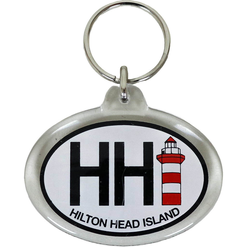Hilton Head Island Oval Lighthouse Key Chain