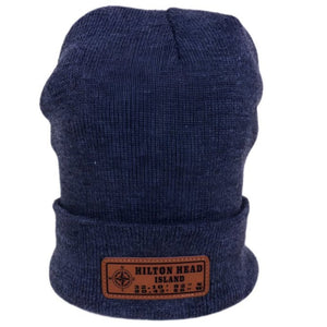 Beanie with Hilton Head Island Leather Patch