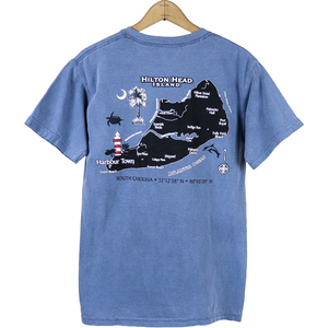 Hilton Head Island Floating Map T-Shirt
