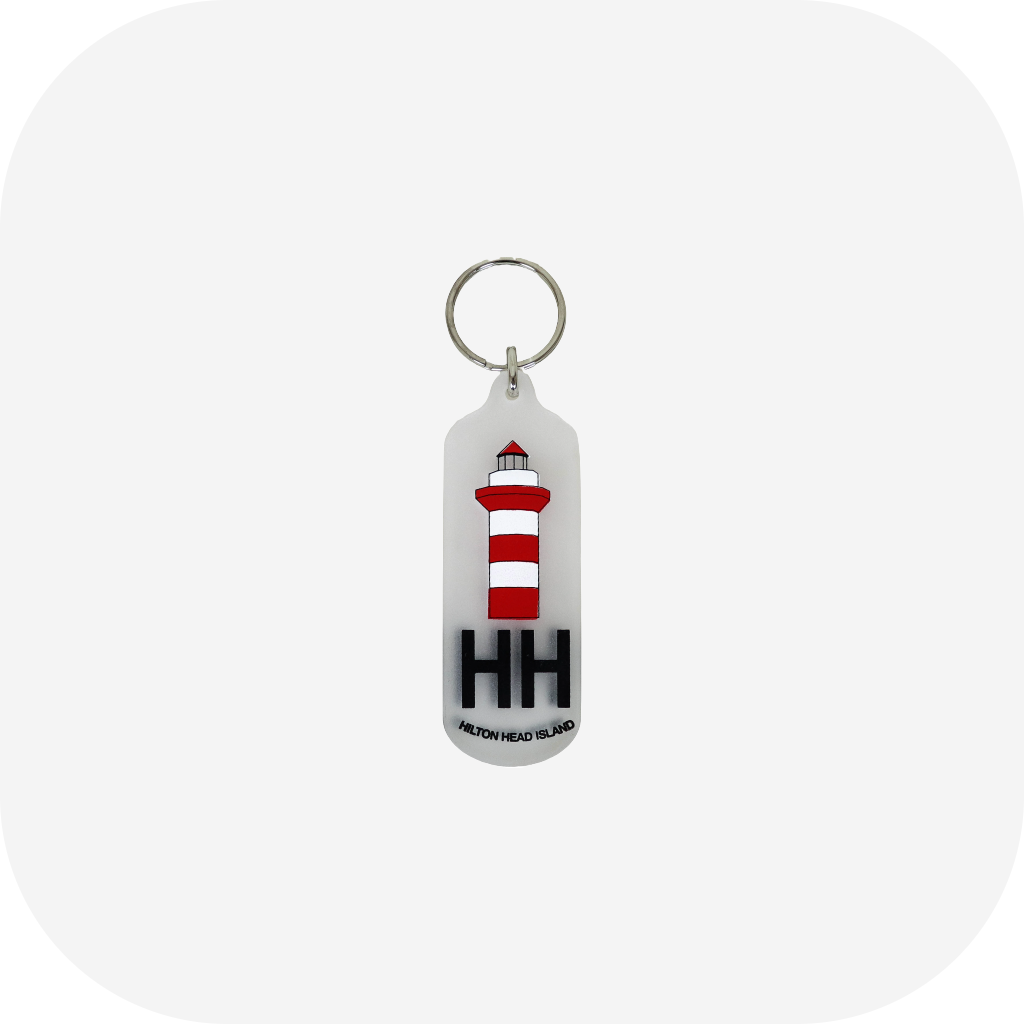 Hilton Head Lighthouse Frosted Key Ring