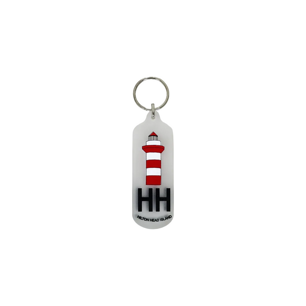 Hilton Head Lighthouse Frosted Key Ring - Camp Hilton Head