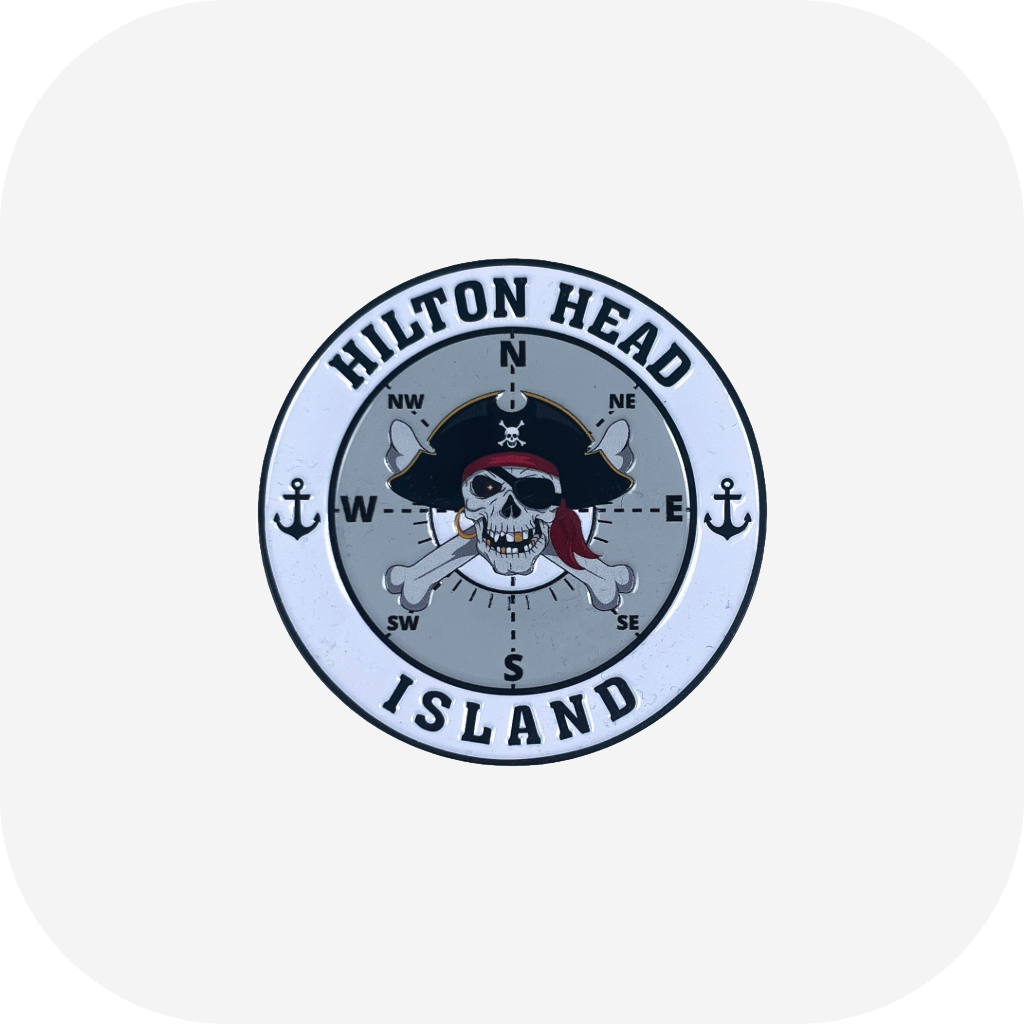Hilton Head Island Pirate Compass Magnet