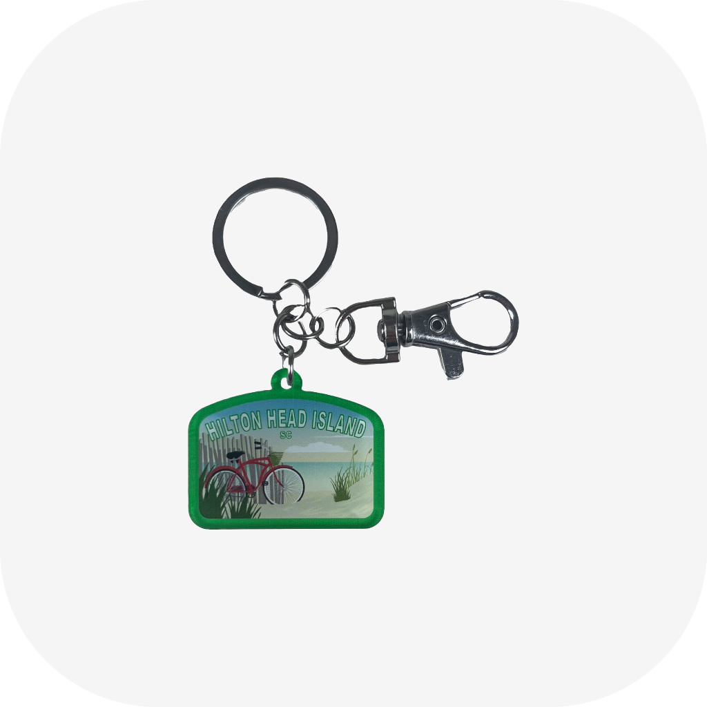 Hilton Head Island SC Beach Bike Acrylic Keychain