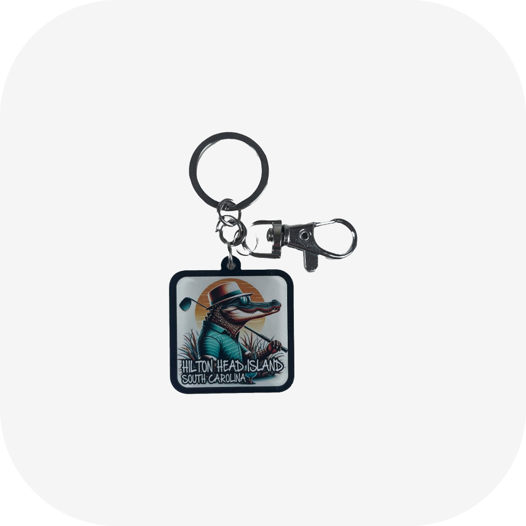 Hilton Head Island SC Golf Gator Keychain