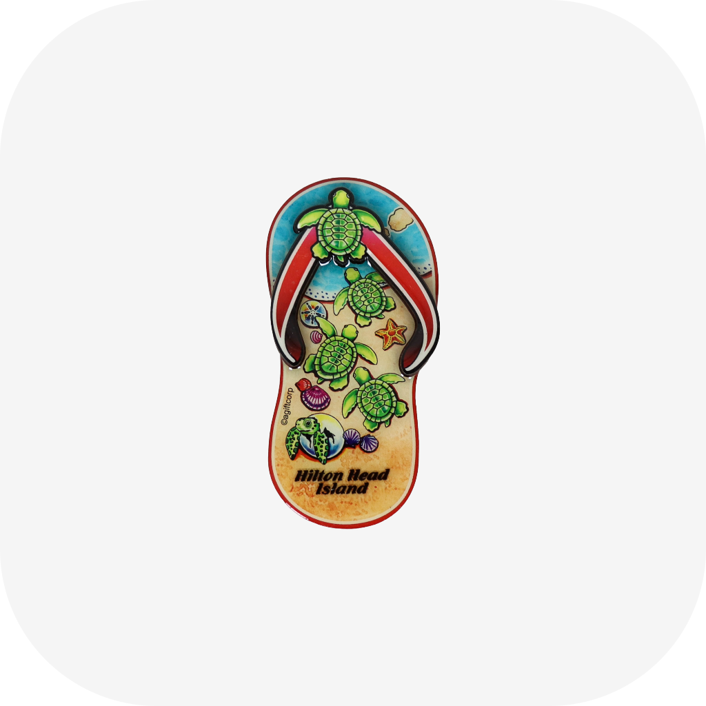 Hilton Head Island Sea Turtle Flip Flop Magnet