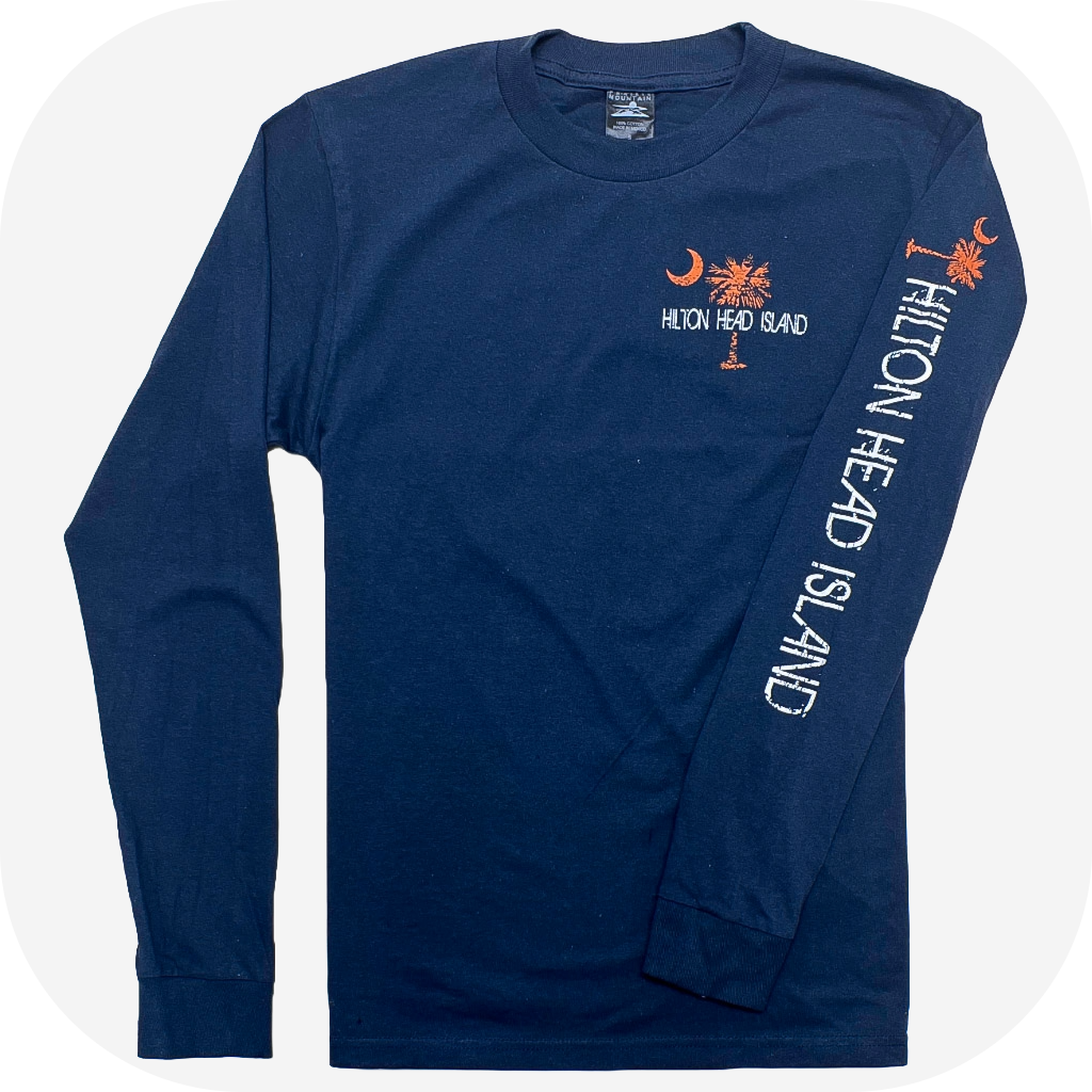 Shotgun Palm Moon Hilton Head Island Long Sleeve T-Shirt