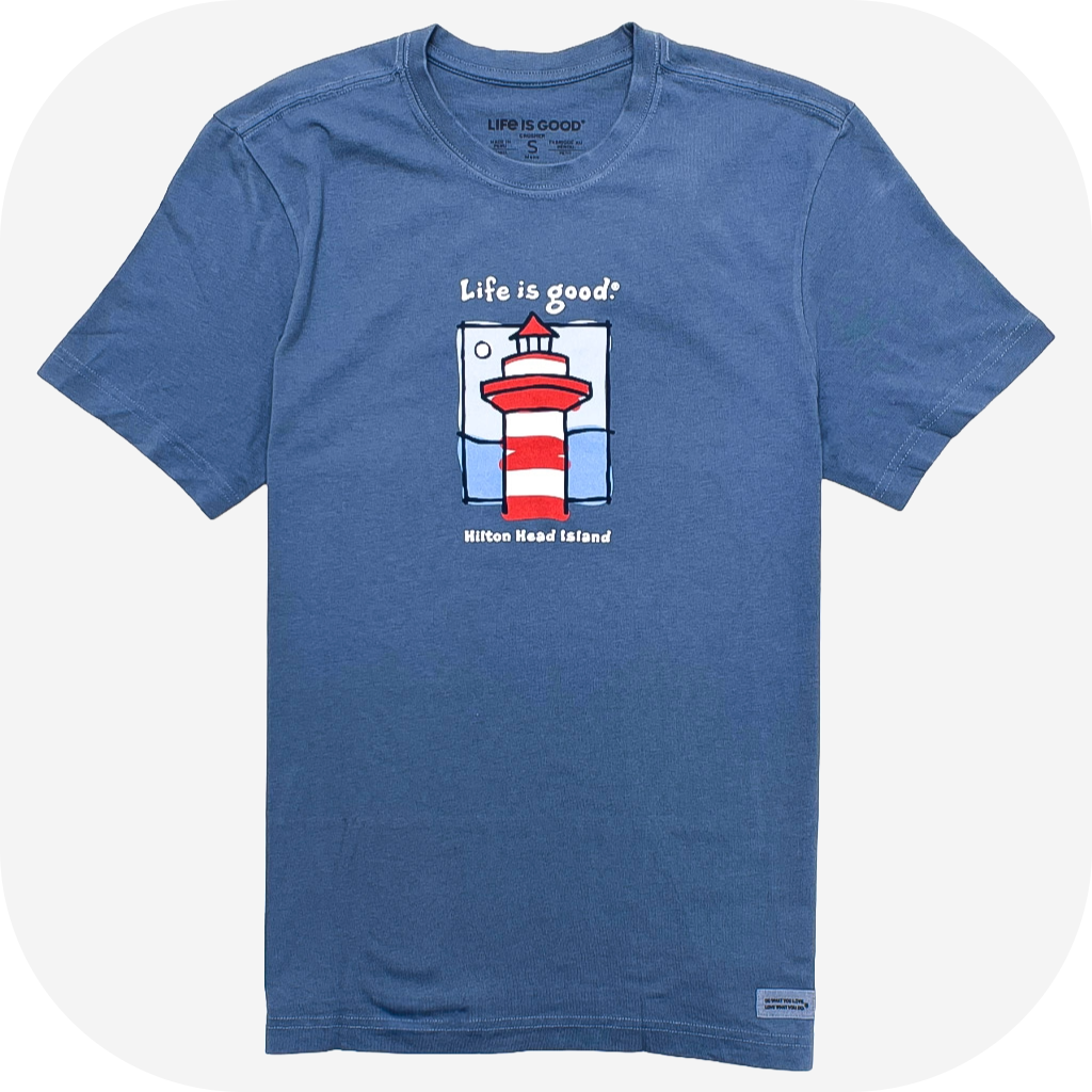 Life Is Good Hilton Head Island Lighthouse Short Sleeve T-Shirt - Men