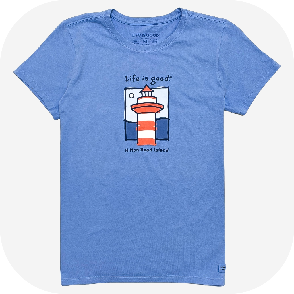 Life Is Good Hilton Head Island Lighthouse Short Sleeve T-Shirt - Women