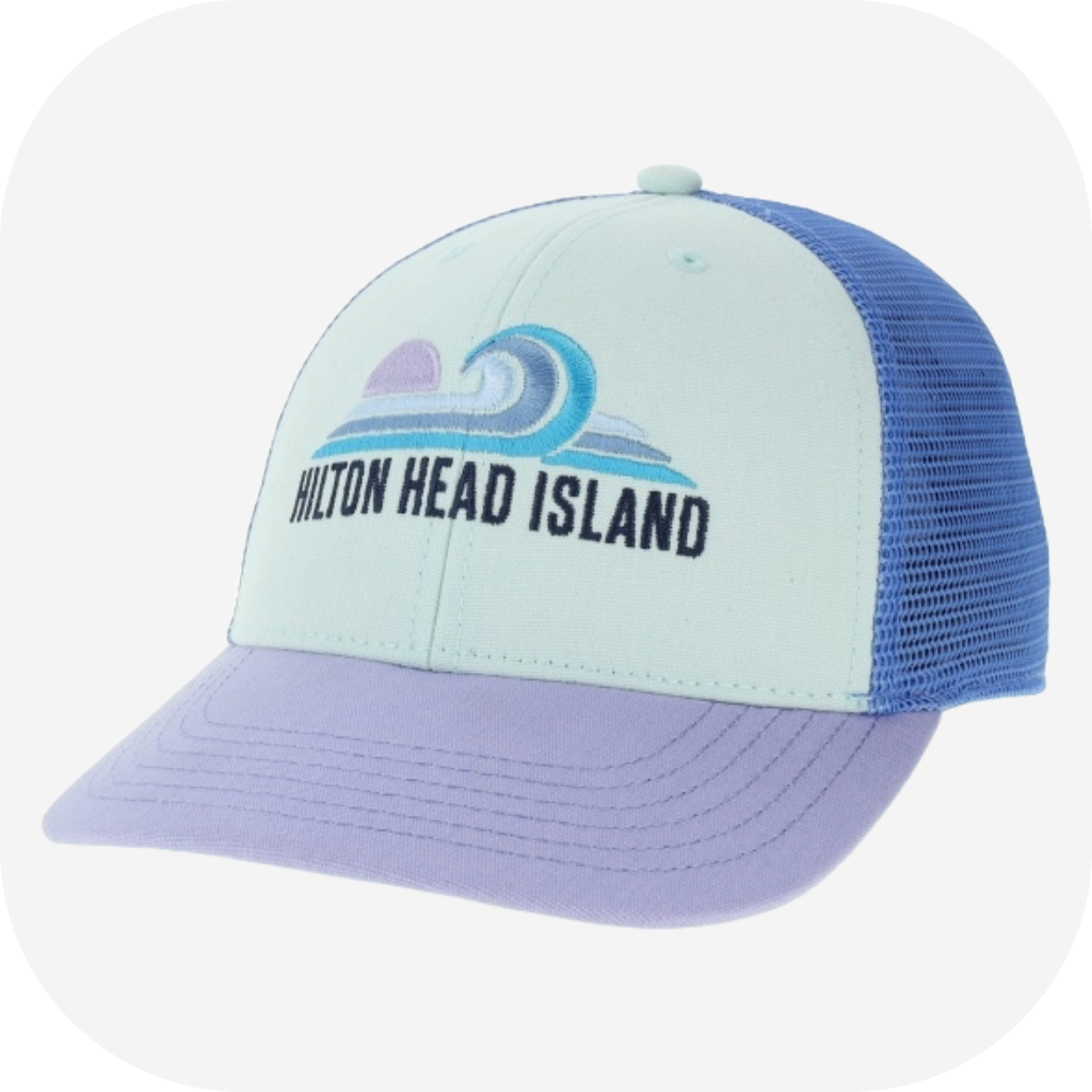 Youth Hilton Head Island Pastel Sunset Wave Mesh Hat