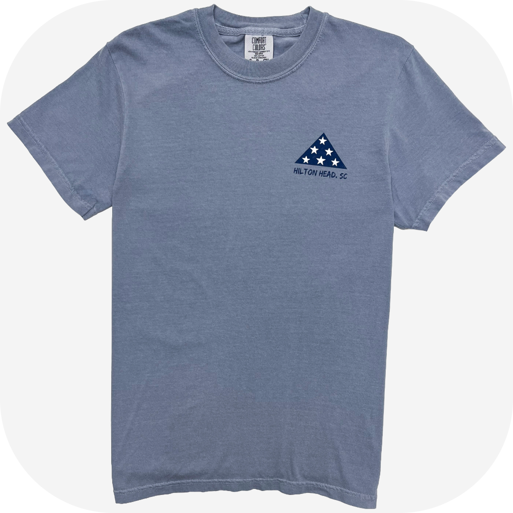 Hilton Head SC Driftwood American Flag Tee