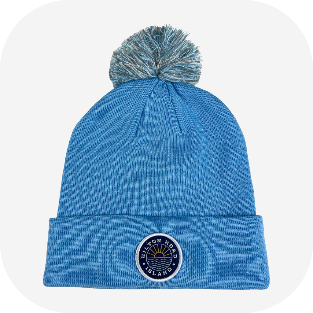 Hilton Head Island Pom Pom Beanie with Patch