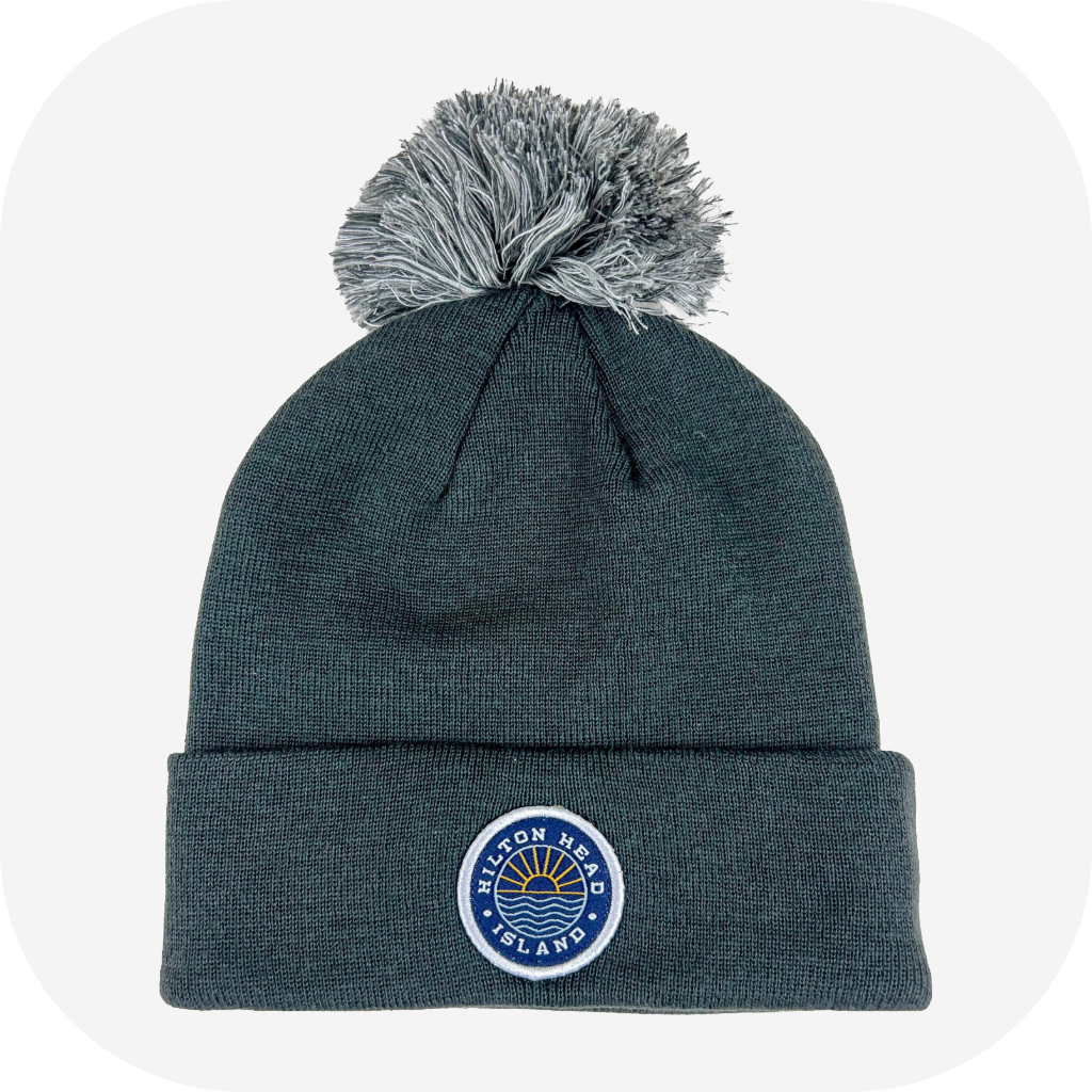 Hilton Head Island Pom Pom Beanie with Patch