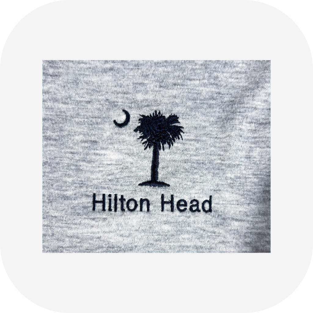 Embroidered  Hilton Head Palm and Moon Long Sleeve