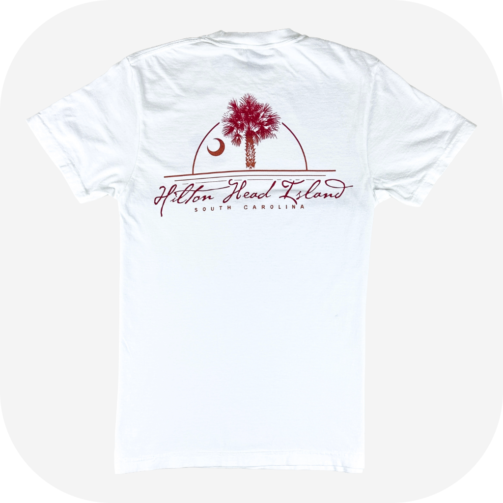 Hilton Head Island Old Bae Palm and Moon T-Shirt