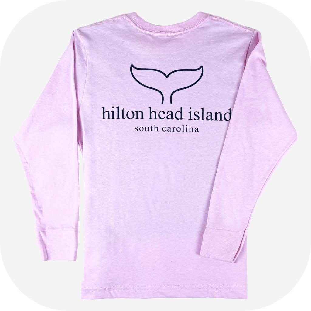 Youth Hilton Head Outline Fluke Long Sleeve T-Shirt