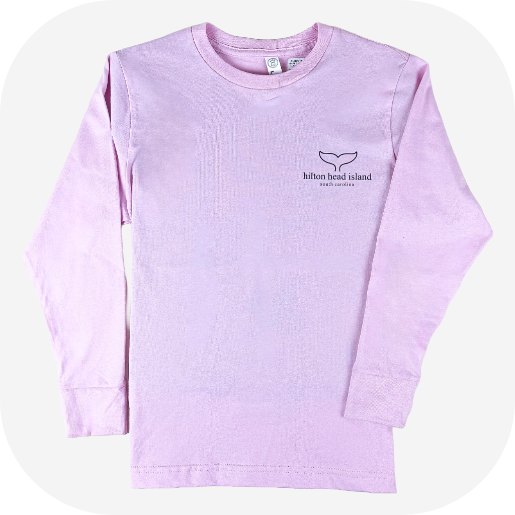 Youth Hilton Head Outline Fluke Long Sleeve T-Shirt