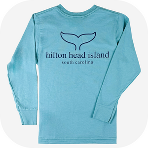 Youth Hilton Head Outline Fluke Long Sleeve T-Shirt