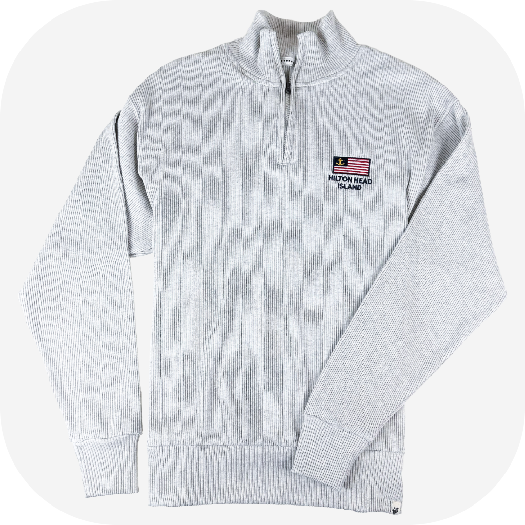 Hilton Head Embroidered Flag 1/4 Zip Sweatshirt