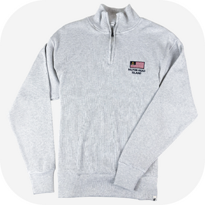 Hilton Head Embroidered Flag 1/4 Zip Sweatshirt