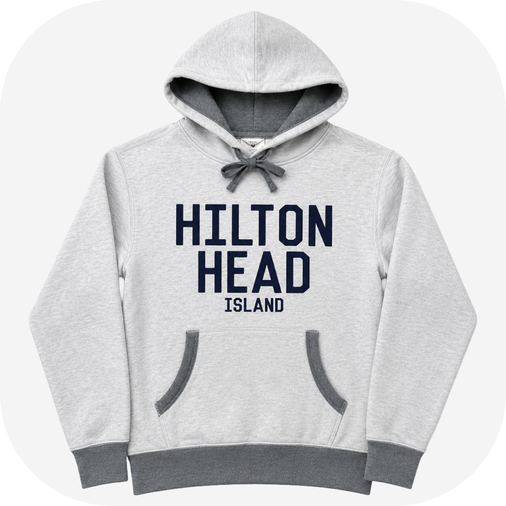 Hilton Head Island Contrast Pull Hooded Sweatshirt