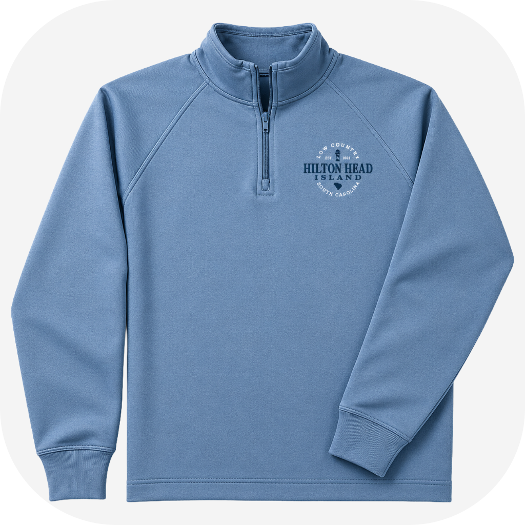 Hilton Head Round Out Lighthouse 1/4 Zip Sweatshirt