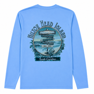 Hilton Head Island Injunction Beach Sign UPF Long Sleeve T-Shirt
