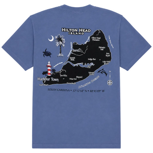 Hilton Head Island Floating Map T-Shirt