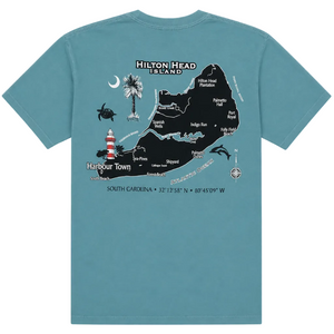 Hilton Head Island Floating Map T-Shirt