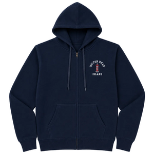 Hilton Head Embroidered Lighthouse Zip-Up Hooded Sweatshirt