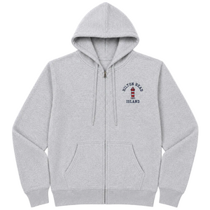 Hilton Head Embroidered Lighthouse Zip-Up Hooded Sweatshirt