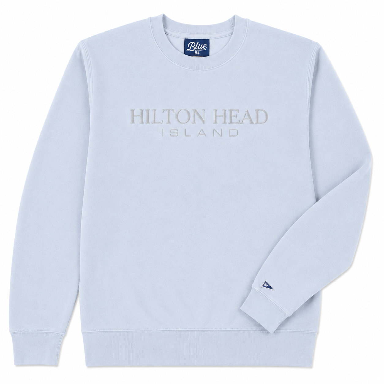 Hilton Head Simple Statement Embroidered Crewneck Sweatshirt