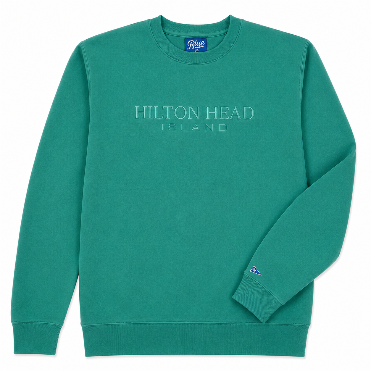 Hilton Head Simple Statement Embroidered Crewneck Sweatshirt