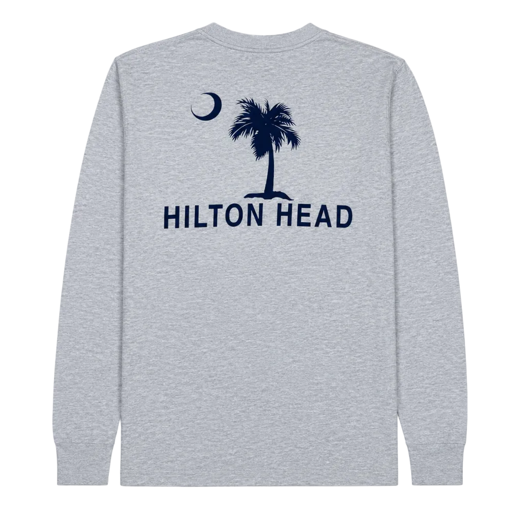 Hilton Head Palm and Moon Long Sleeve T-Shirt
