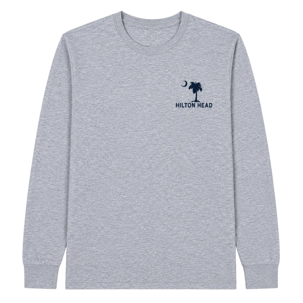 Hilton Head Palm and Moon Long Sleeve T-Shirt