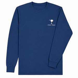 Embroidered  Hilton Head Palm and Moon Long Sleeve