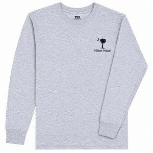 Embroidered  Hilton Head Palm and Moon Long Sleeve
