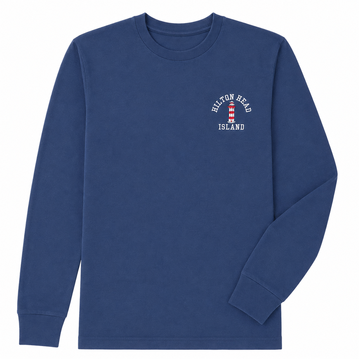 Embroidered Hilton Head Lighthouse Long Sleeve T-Shirt