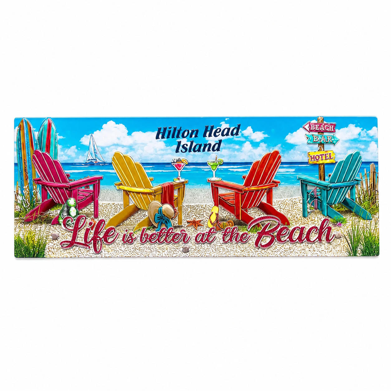 Hilton Head Island Life is Better at the Beach Foil Magnet