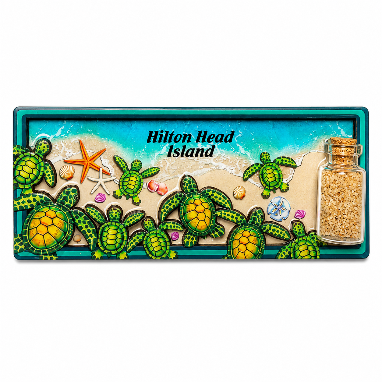 Hilton Head Turtle Sand Bottle Magnet