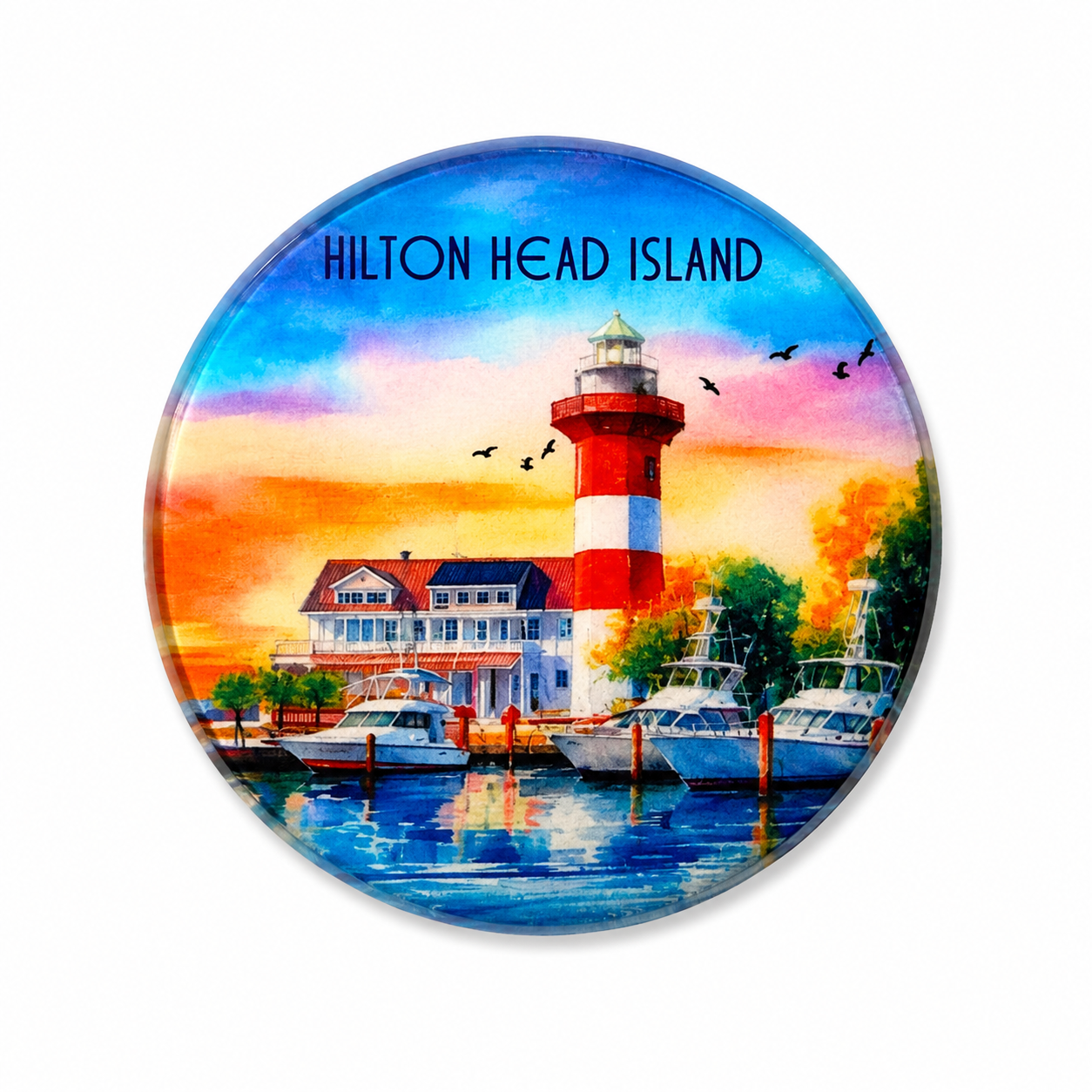 Hilton Head Lighthouse Glass Magnet