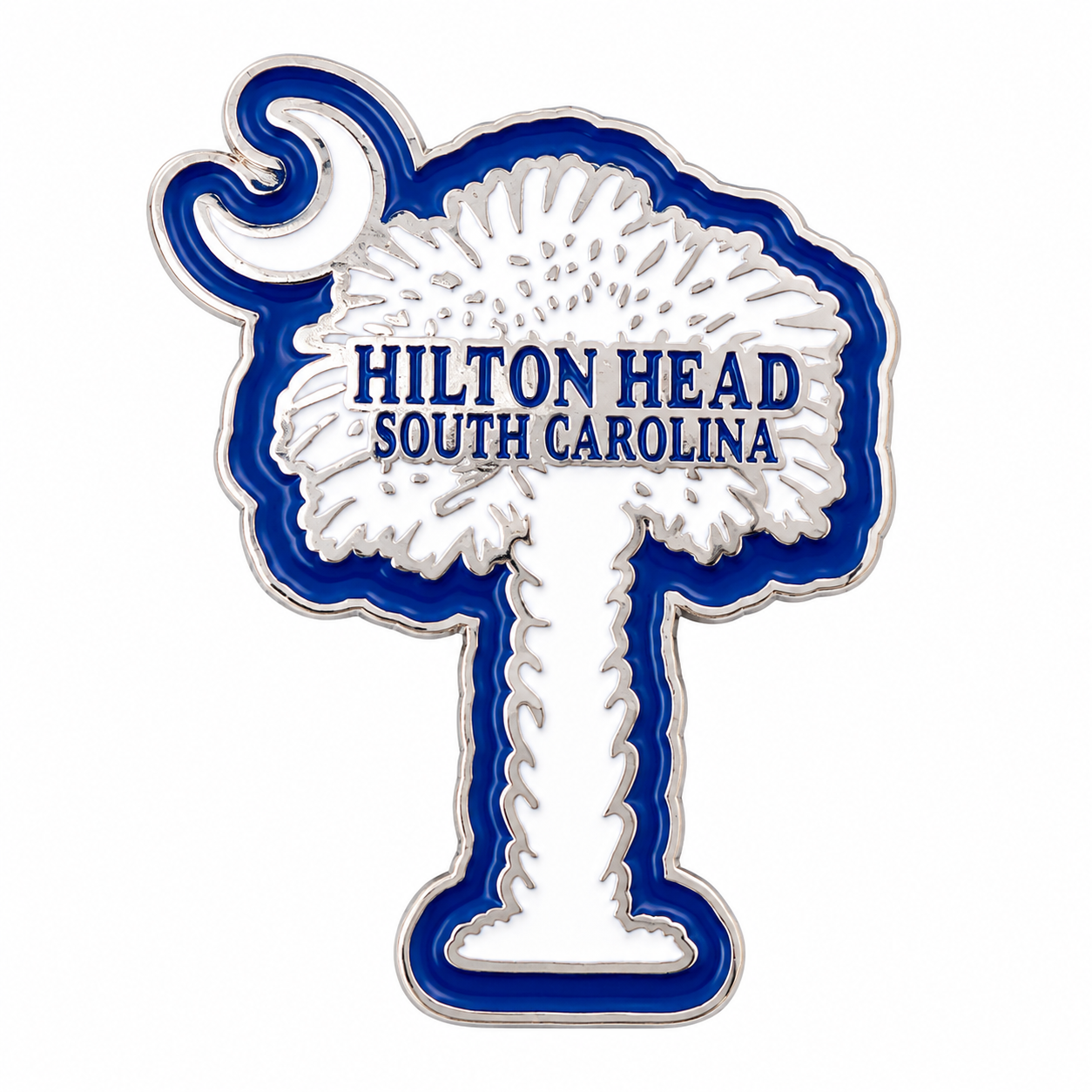 Hilton Head Metal Palm & Moon Magnet