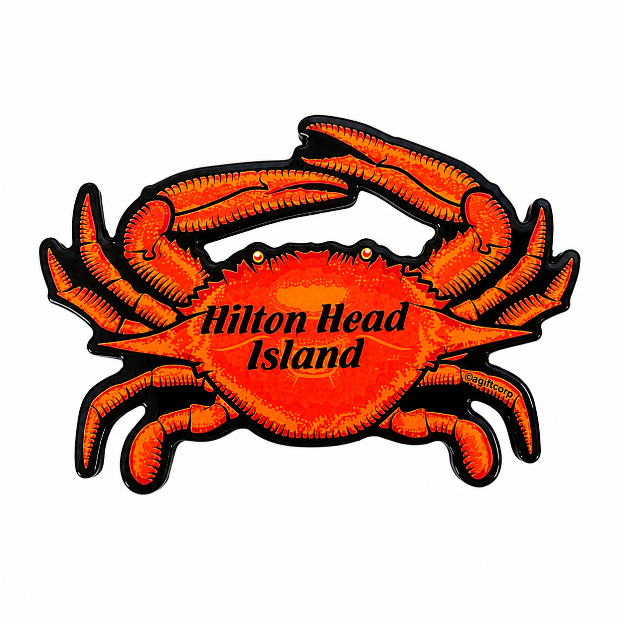 Hilton Head Red Die-Cut Crab Magnet