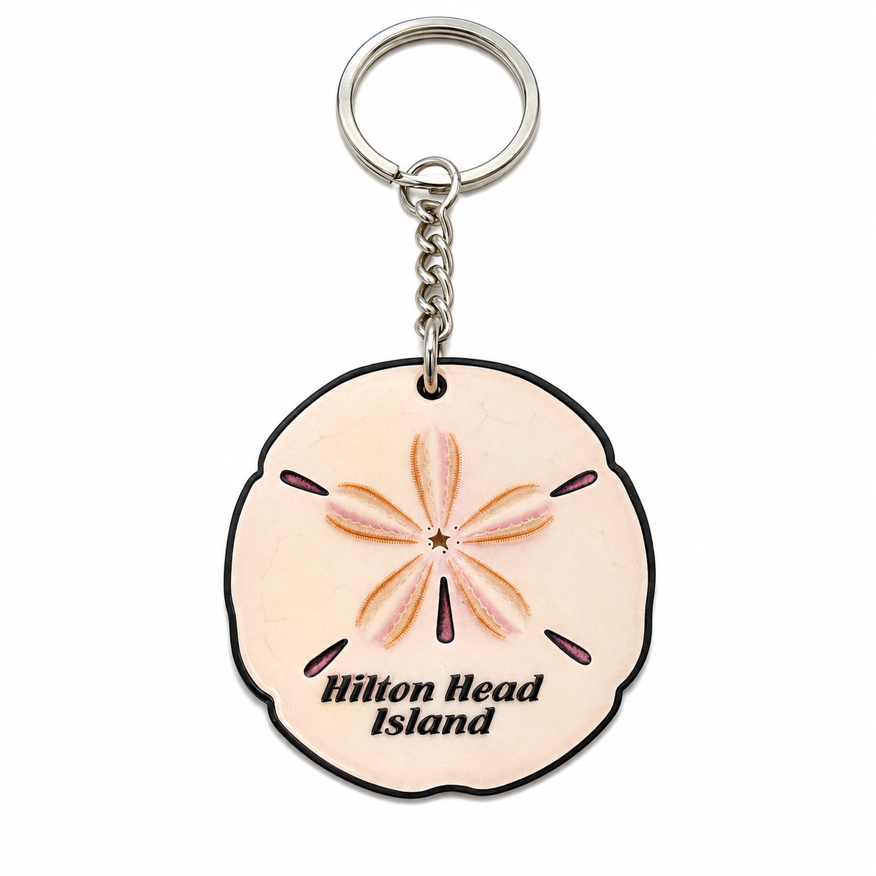 Hilton Head Sand Dollar Die-Cut Keychain