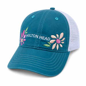Floral Embroidered Hilton Head Mesh Cap