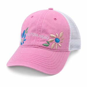 Floral Embroidered Hilton Head Mesh Cap
