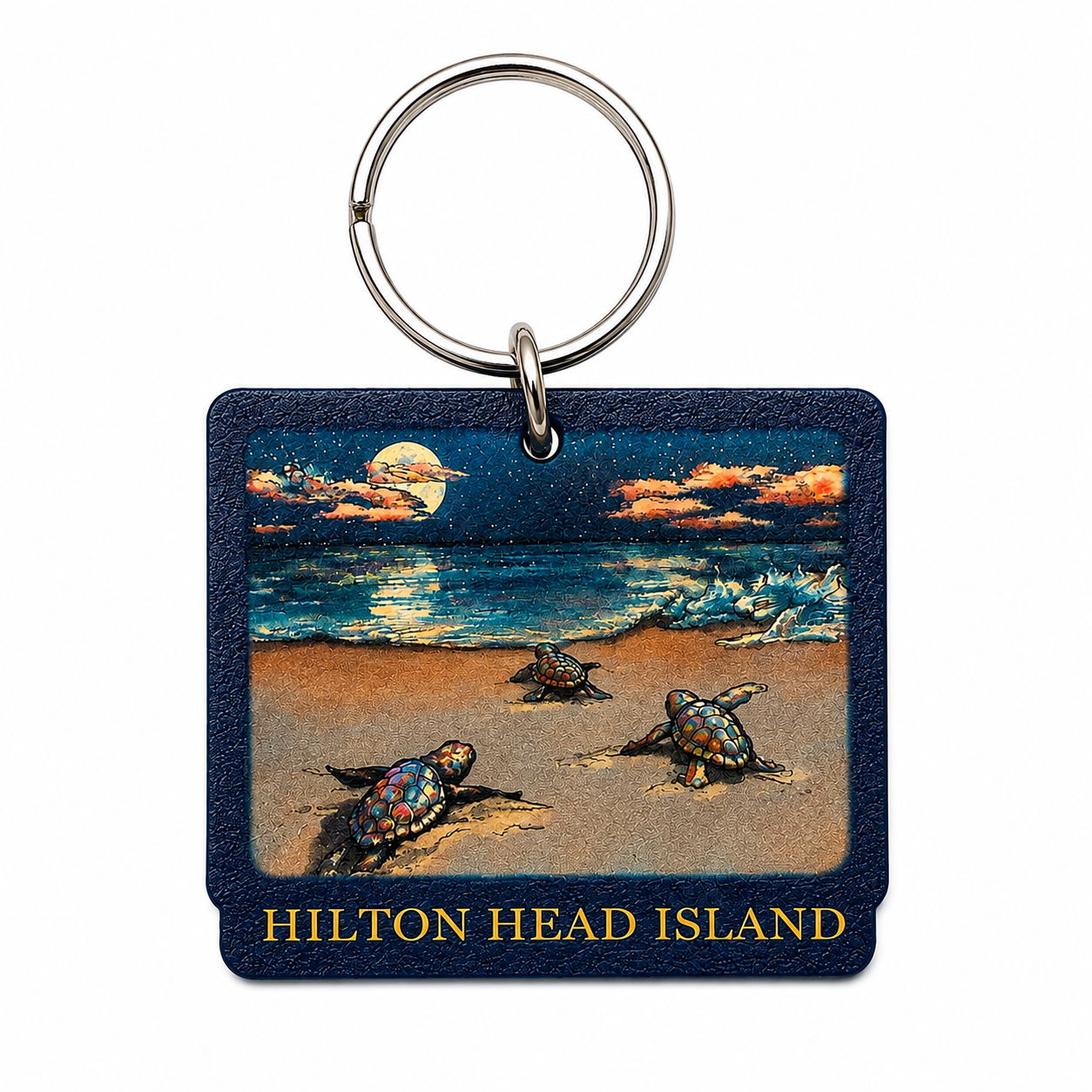 Hilton Head Night Sky Turtle Keychain