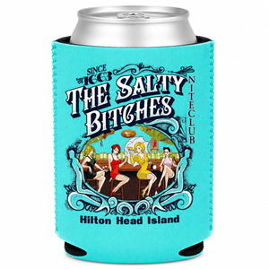Salty Bs Hilton Head Can Cooler & Sticker Pack