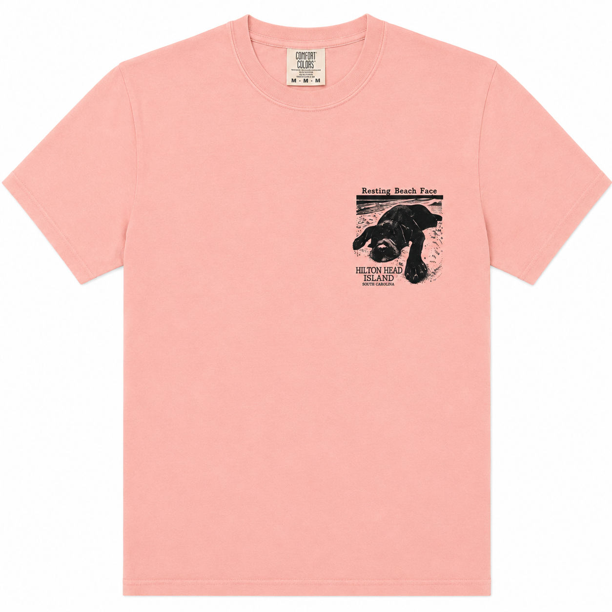 Hilton Head Resting Beach Face Dog T-Shirt