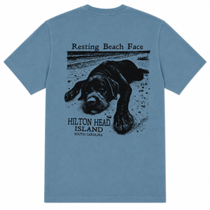Hilton Head Resting Beach Face Dog T-Shirt